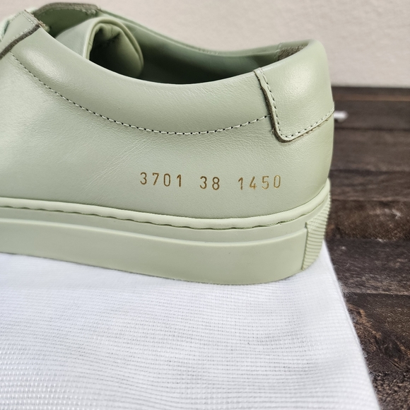 Womens Common Projects Achilles Low Sneakers in Mint Green - Picture 6 of 17